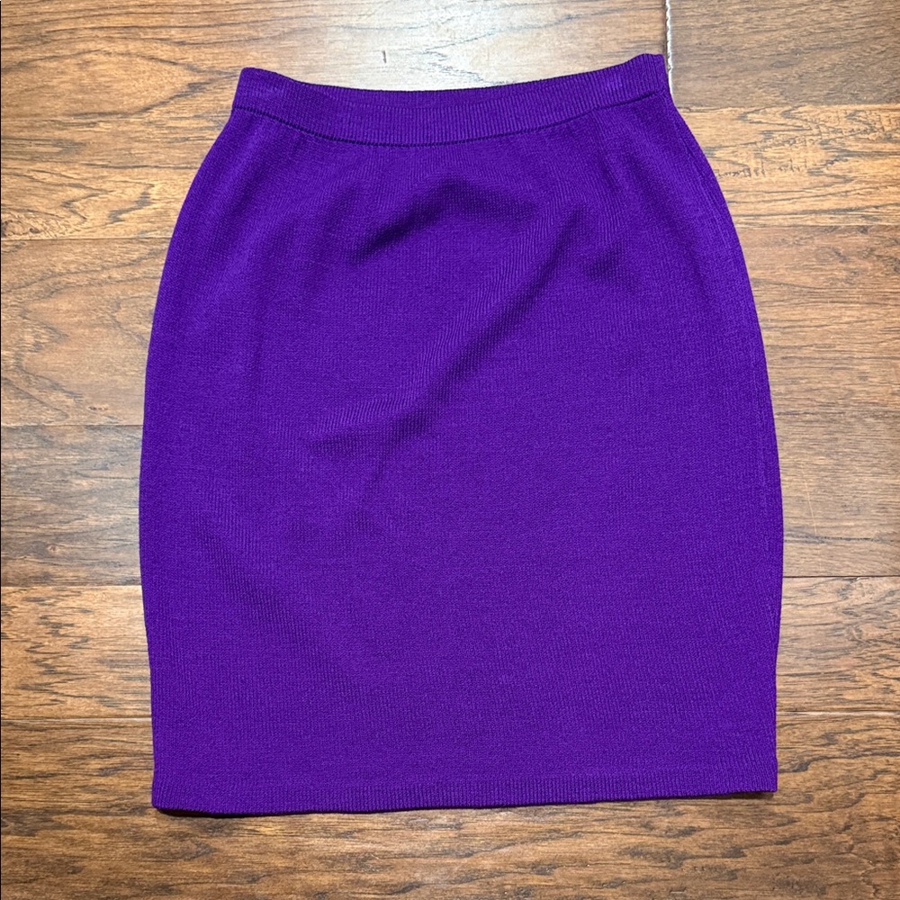 St John Elegant Purple Women's Sweater Skirt